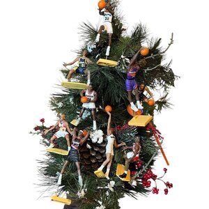 Vintage 90s Starting Lineup Christmas Tree Ornament NBA Basketball Lot Iverson